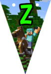 Banderin letra Z Minecraft imprimible gratis Banderin letra Z Minecraft imprimible gratis