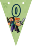 Banderin número 0 Minecraft imprimible gratis Banderin número 0 Minecraft imprimible gratis