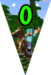 Banderin número 0 Minecraft imprimible gratis Banderin número 0 Minecraft imprimible gratis