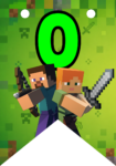 Banderin número 0 Minecraft Banderines imprimible gratis Banderin número 0 Minecraft Banderines imprimible gratis