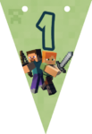 Banderin número 1 Minecraft imprimible gratis Banderin número 1 Minecraft imprimible gratis