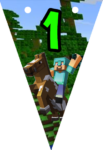 Banderin número 1 Minecraft imprimible gratis Banderin número 1 Minecraft imprimible gratis