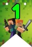 Banderin número 1 Minecraft Banderines imprimible gratis Banderin número 1 Minecraft Banderines imprimible gratis