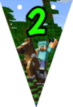 Banderin número 2 Minecraft imprimible gratis Banderin número 2 Minecraft imprimible gratis
