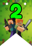 Banderin número 2 Minecraft Banderines imprimible gratis Banderin número 2 Minecraft Banderines imprimible gratis