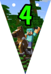 Banderin número 4 Minecraft imprimible gratis Banderin número 4 Minecraft imprimible gratis