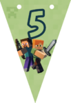 Banderin número 5 Minecraft imprimible gratis Banderin número 5 Minecraft imprimible gratis