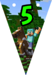 Banderin número 5 Minecraft imprimible gratis Banderin número 5 Minecraft imprimible gratis