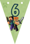 Banderin número 6 Minecraft imprimible gratis Banderin número 6 Minecraft imprimible gratis