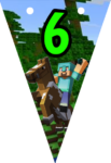 Banderin número 6 Minecraft imprimible gratis Banderin número 6 Minecraft imprimible gratis