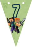 Banderin número 7 Minecraft imprimible gratis Banderin número 7 Minecraft imprimible gratis