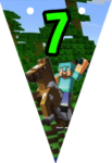 Banderin número 7 Minecraft imprimible gratis Banderin número 7 Minecraft imprimible gratis