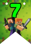 Banderin número 7 Minecraft Banderines imprimible gratis Banderin número 7 Minecraft Banderines imprimible gratis