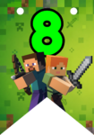 Banderin número 8 Minecraft Banderines imprimible gratis Banderin número 8 Minecraft Banderines imprimible gratis