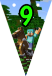 Banderin número 9 Minecraft imprimible gratis Banderin número 9 Minecraft imprimible gratis