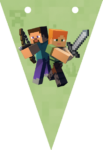 Banderines Minecraft banderines imprimibles Banderines Minecraft banderines imprimibles