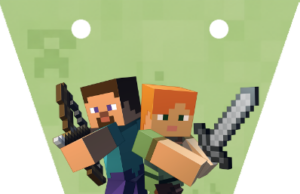 Kit imprimible Banderines gratis Minecraft candy bar – Decoración épica para cumpleaños gamer