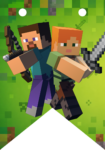 Kit imprimible gratis Minecraft banderines para candy bar – Decoración pixelada
