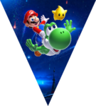 Paragüitas Super Mario Galaxy Yoshi kit imprimible Paragüitas Super Mario Galaxy Yoshi kit imprimible