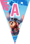 Banderin letra A Stitch imprimible gratis Banderin letra A Stitch imprimible gratis