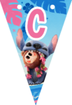 Banderin letra C Stitch imprimible gratis Banderin letra C Stitch imprimible gratis