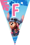 Banderin letra F Stitch imprimible gratis Banderin letra F Stitch imprimible gratis