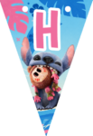 Banderin letra H Stitch imprimible gratis Banderin letra H Stitch imprimible gratis