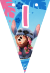 Banderin letra I Stitch imprimible gratis Banderin letra I Stitch imprimible gratis