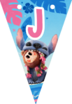 Banderin letra J Stitch imprimible gratis Banderin letra J Stitch imprimible gratis