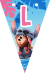 Banderin letra L Stitch imprimible gratis Banderin letra L Stitch imprimible gratis