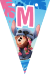 Banderin letra M Stitch imprimible gratis Banderin letra M Stitch imprimible gratis