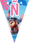 Banderin letra N Stitch imprimible gratis Banderin letra N Stitch imprimible gratis