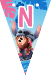 Banderin letra N Stitch imprimible gratis Banderin letra N Stitch imprimible gratis