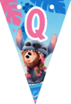 Banderin letra Q Stitch imprimible gratis Banderin letra Q Stitch imprimible gratis