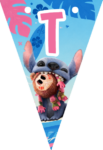 Banderin letra T Stitch imprimible gratis Banderin letra T Stitch imprimible gratis