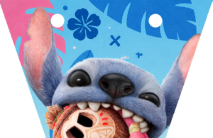 Kit imprimible Banderines gratis Stitch candy bar para cumpleaños temático