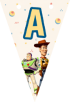 Banderin letra A Toy Story Woody Buzz Lightyear imprimible gratis Banderin letra A Toy Story Woody Buzz Lightyear imprimible gratis