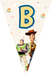 Banderin letra B Toy Story Woody Buzz Lightyear imprimible gratis Banderin letra B Toy Story Woody Buzz Lightyear imprimible gratis