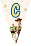 Banderin letra C Toy Story Woody Buzz Lightyear imprimible gratis Banderin letra C Toy Story Woody Buzz Lightyear imprimible gratis