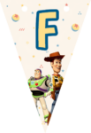 Banderin letra F Toy Story Woody Buzz Lightyear imprimible gratis Banderin letra F Toy Story Woody Buzz Lightyear imprimible gratis