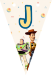 Banderin letra J Toy Story Woody Buzz Lightyear imprimible gratis Banderin letra J Toy Story Woody Buzz Lightyear imprimible gratis