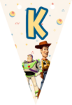 Banderin letra K Toy Story Woody Buzz Lightyear imprimible gratis Banderin letra K Toy Story Woody Buzz Lightyear imprimible gratis