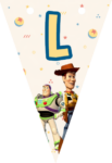 Banderin letra L Toy Story Woody Buzz Lightyear imprimible gratis Banderin letra L Toy Story Woody Buzz Lightyear imprimible gratis