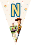 Banderin letra N Toy Story Woody Buzz Lightyear imprimible gratis Banderin letra N Toy Story Woody Buzz Lightyear imprimible gratis