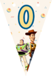 Banderin letra O Toy Story Woody Buzz Lightyear imprimible gratis Banderin letra O Toy Story Woody Buzz Lightyear imprimible gratis