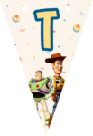 Banderin letra T Toy Story Woody Buzz Lightyear imprimible gratis Banderin letra T Toy Story Woody Buzz Lightyear imprimible gratis