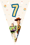 Banderin número 7 Toy Story Woody Buzz Lightyear imprimible gratis Banderin número 7 Toy Story Woody Buzz Lightyear imprimible gratis