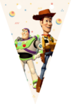 Kit imprimible Banderines gratis Toy Story Woody y Buzz Lightyear candy bar cumpleaños
