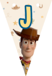Banderin letra J Woody Toy Story imprimible gratis Banderin letra J Woody Toy Story imprimible gratis