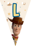 Banderin letra L Woody Toy Story imprimible gratis Banderin letra L Woody Toy Story imprimible gratis